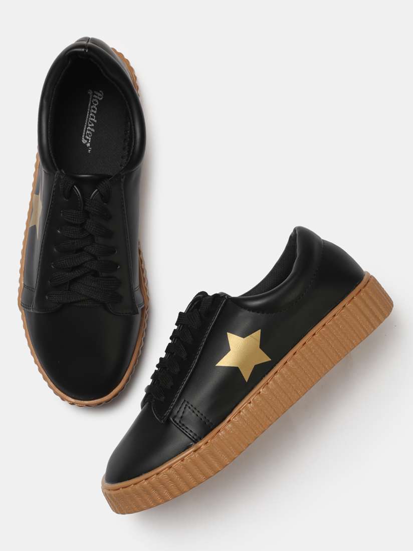 Buy Roadster Women Black Sneakers Casual Shoes for Women 1918634 Myntra