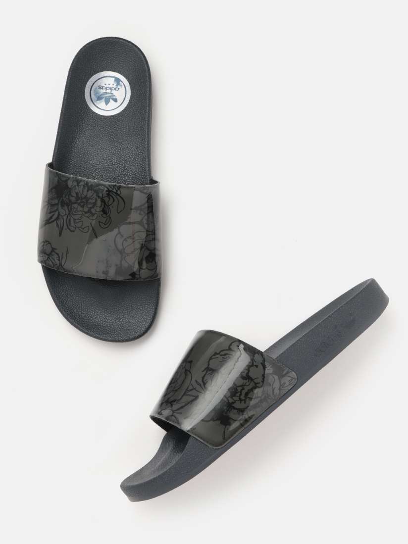 Adidas floral sliders online