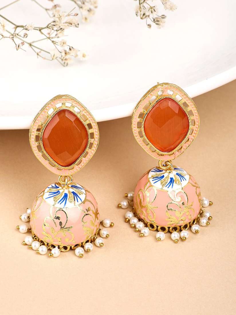 Orange jhumkas deals
