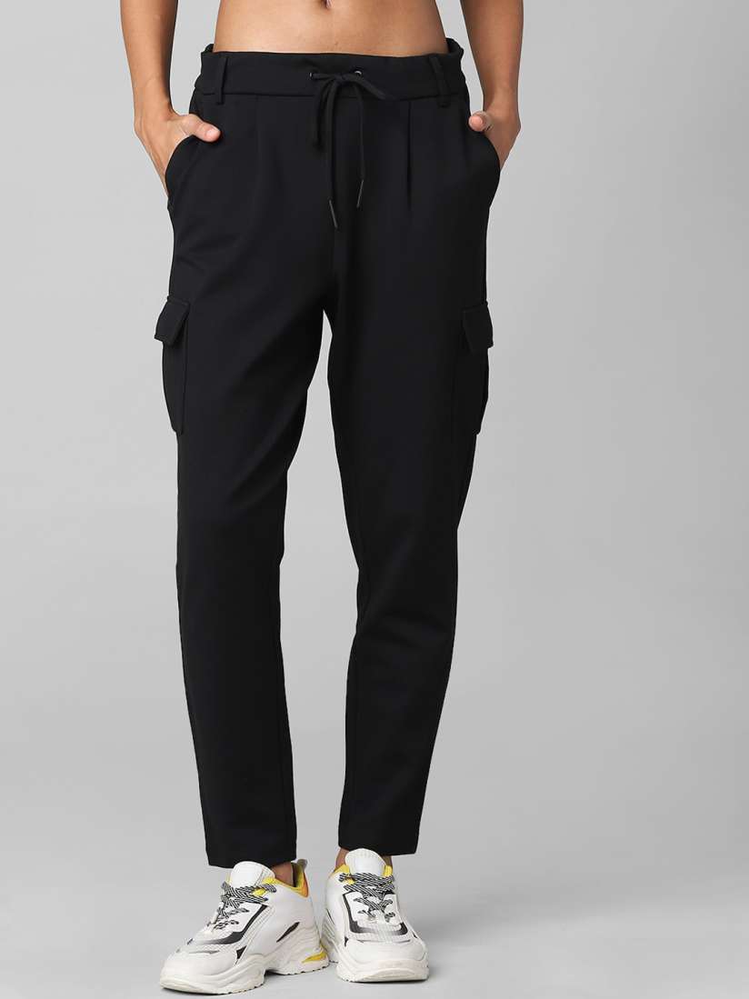 Buy ONLY Women Black Solid Track Pant Track Pants for Women 19193806 Myntra