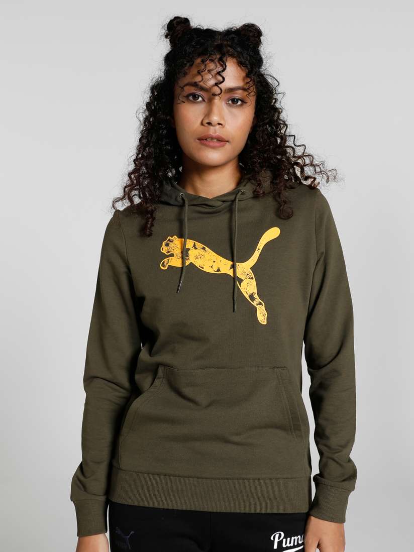 Olive puma hoodie hotsell