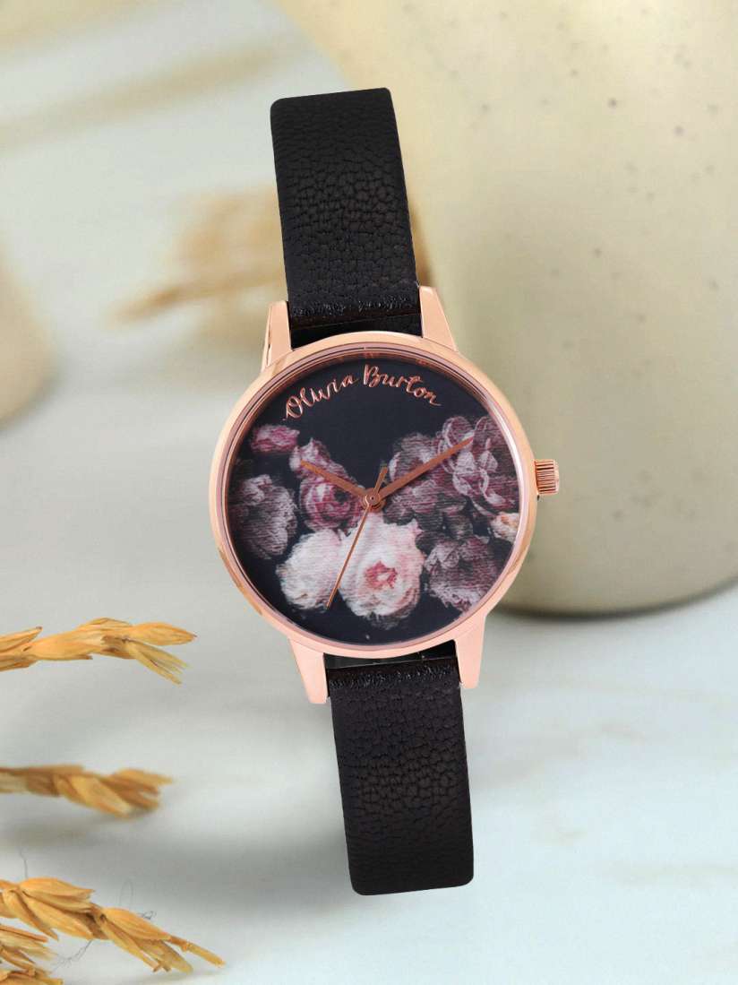 Buy OLIVIA BURTON LONDON Women Black Floral Print Dial Leather Strap Analogue Watch OB16WG68 Watches for Women 19198750 Myntra