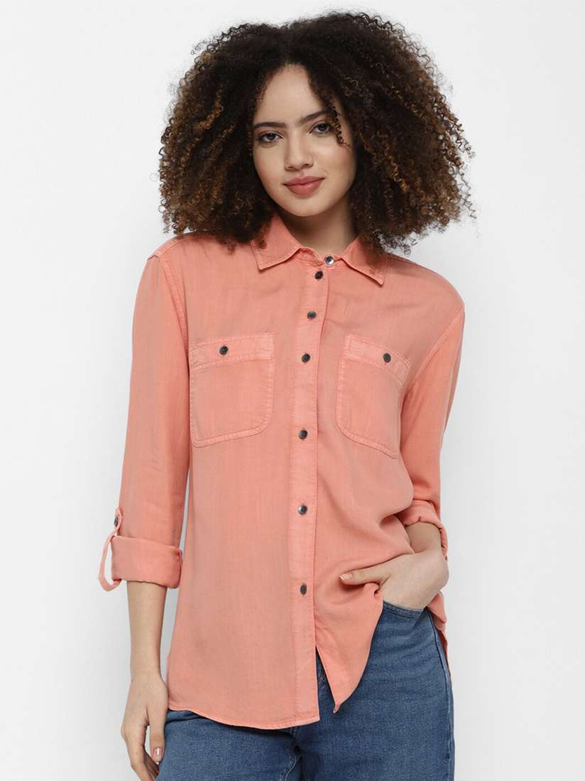 Buy AMERICAN EAGLE OUTFITTERS Women Orange Casual Shirt Shirts