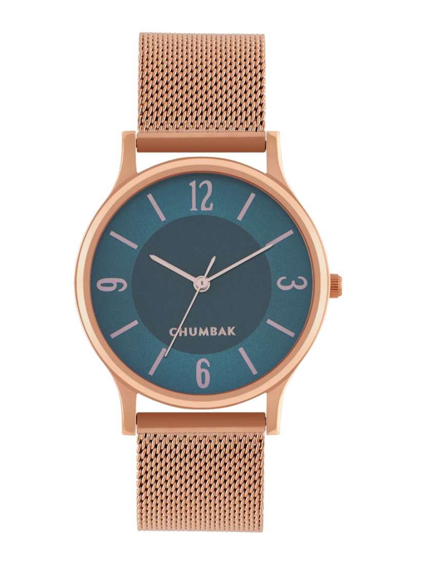 Buy TEAL BY CHUMBAK Women Blue Dial Rose Gold Plated Bracelet Style Analogue Watch 8907605117329 Watches for Women 19216176 Myntra