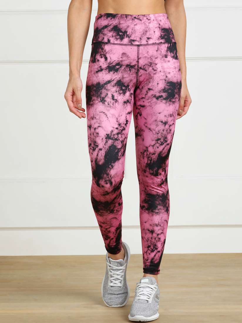 Pink and black gym leggings top