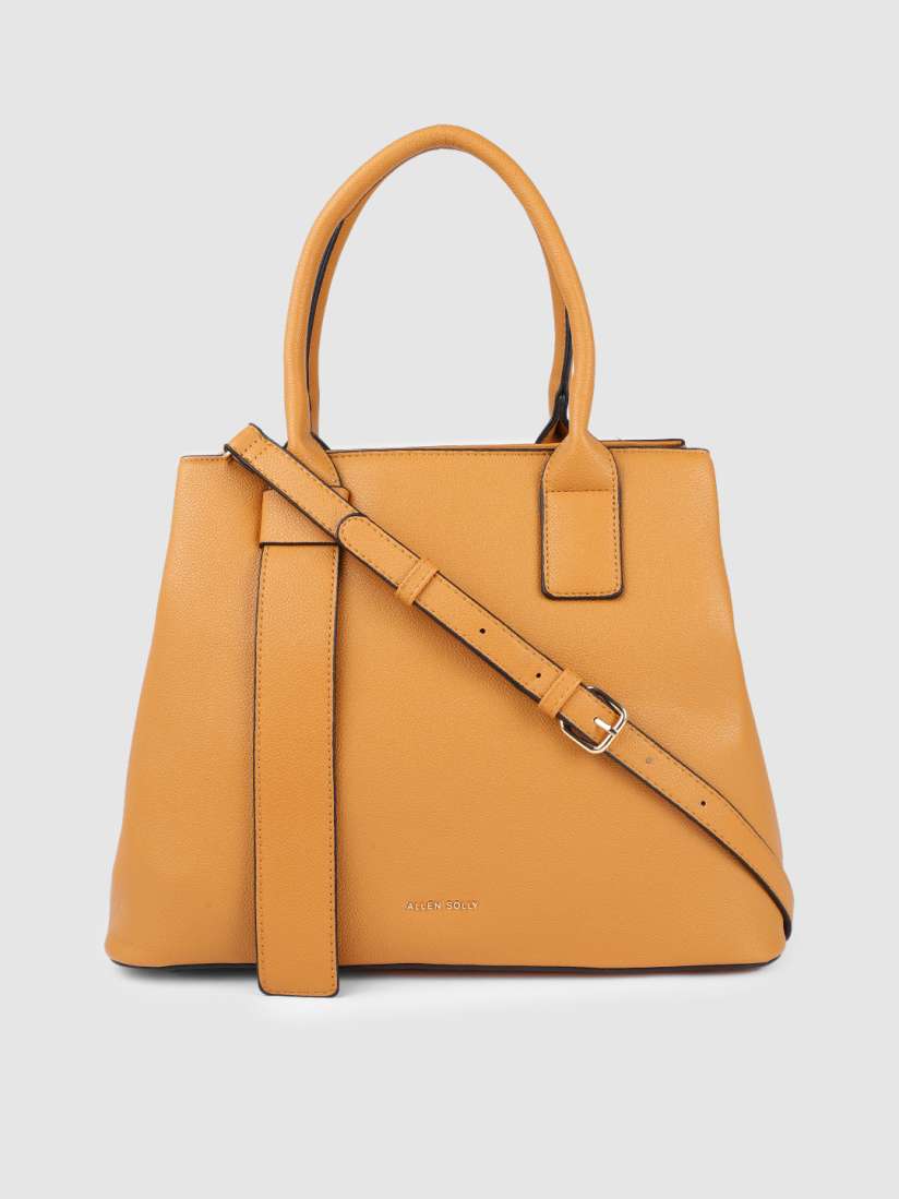 Buy Allen Solly Mustard Yellow Solid Handheld Bag Handbags for Women 19219288 Myntra