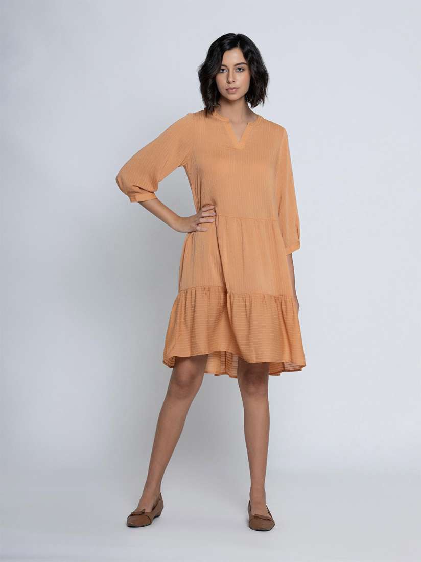 Myntra peach dress clearance