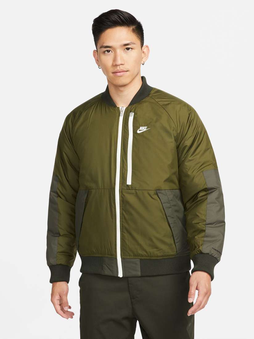 Buy Nike Men Olive Green Sportswear Therma FIT Legacy Reversible Bomber Jacket Jackets for Men 19222794 Myntra