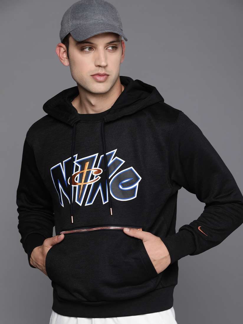Buy Nike Men Black Brand Logo Printed Hooded Pullover Sports Sweatshirt Sweatshirts for Men 19222884 Myntra