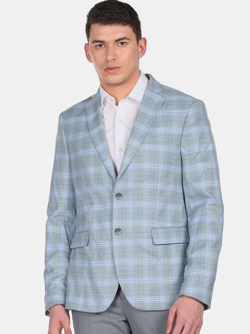 Buy Arrow Men Green Checked Single Breasted Formal Blazer Blazers for Men 19224572 Myntra