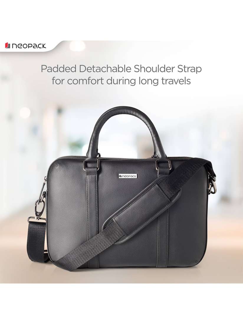 Buy NEOPACK Men Black Silver Toned PU Laptop Bag Laptop Bag for Men 19225706 Myntra