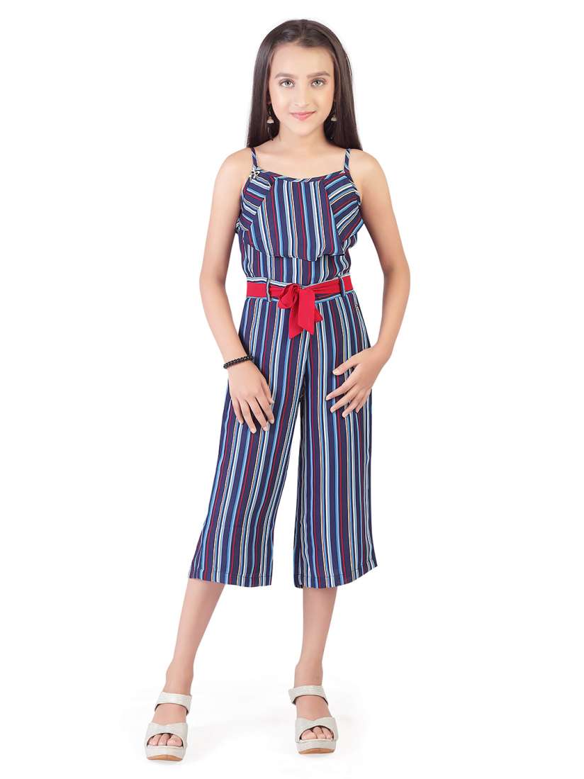 Navy striped culotte jumpsuit discount