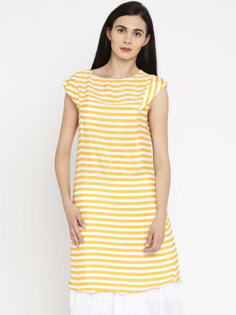 Yellow kurtis on myntra cheap