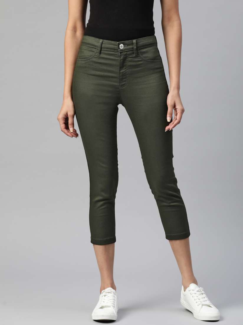 Buy Marks Spencer Women Dark Green Solid Three Fourth Jeggings Jeggings for Women 19242008 Myntra