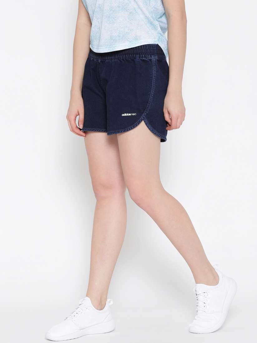 Buy ADIDAS NEO Women Navy Blue SSD Solid Denim Shorts Shorts for Women 1924244 Myntra