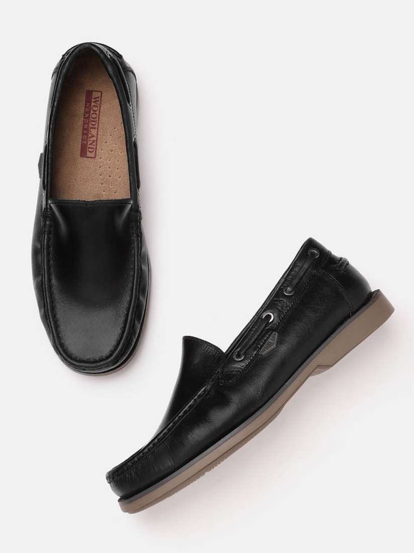 Buy Woodland Men Black Solid Leather Boat Shoes Casual Shoes for Men 19243998 Myntra