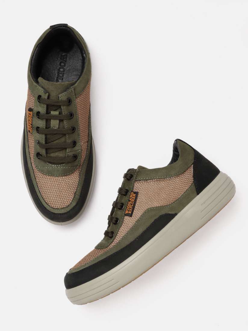 Buy Woodland Men Rust Orange Olive Green Woven Design Nubuck Sneakers Casual Shoes for Men 19244068 Myntra