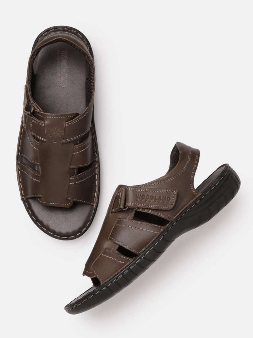 Buy Woodland Men Coffee Brown Solid Leather Fisherman Sandals Sandals for Men 19244094 Myntra