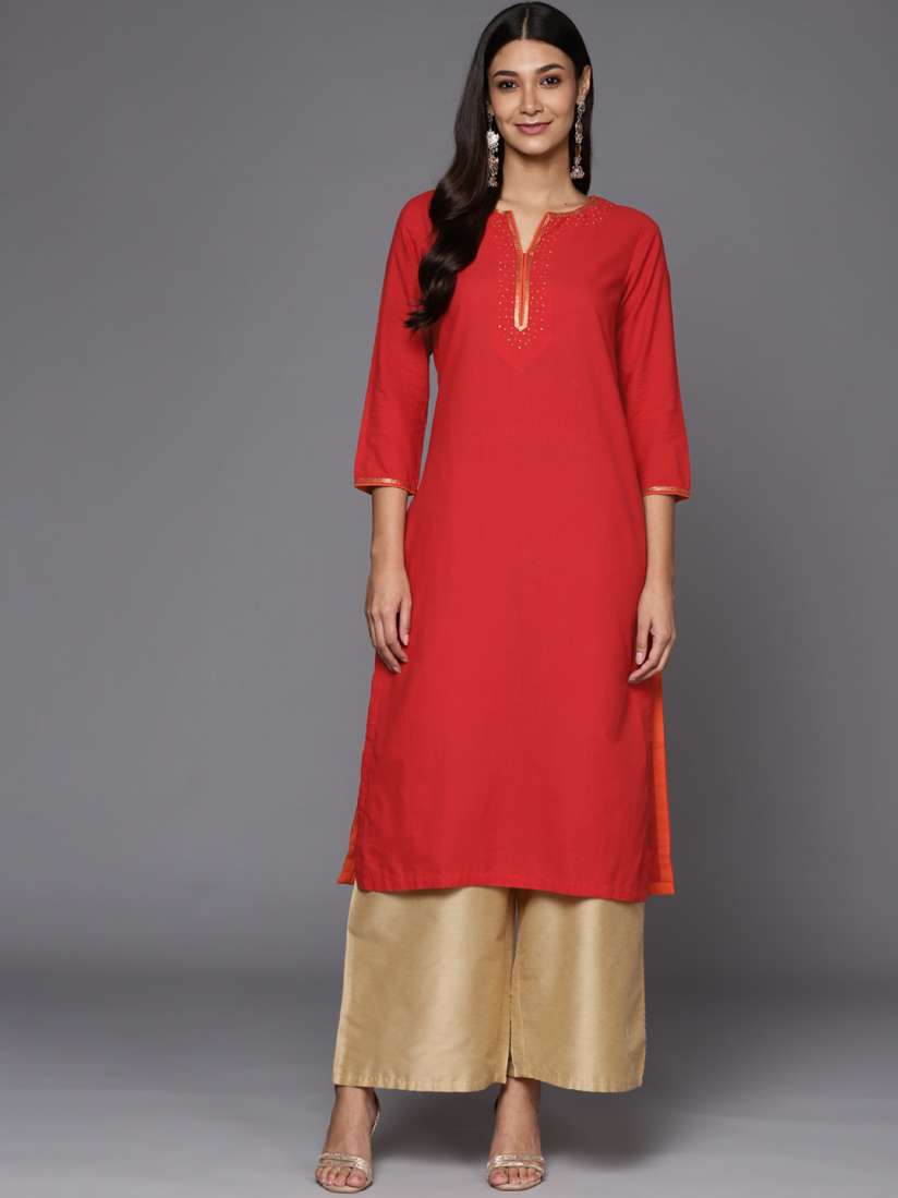 Fabindia women's straight cotton kurta top