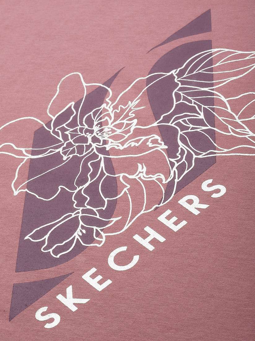Skechers t shirt womens brown 2025