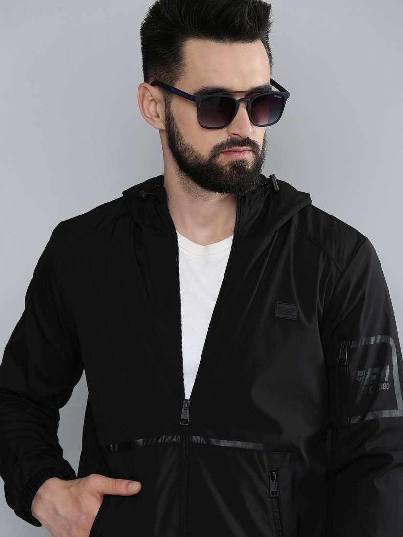 Buy Flying Machine Men Black Solid Hooded Bomber Jacket Jackets for Men 19245998 Myntra