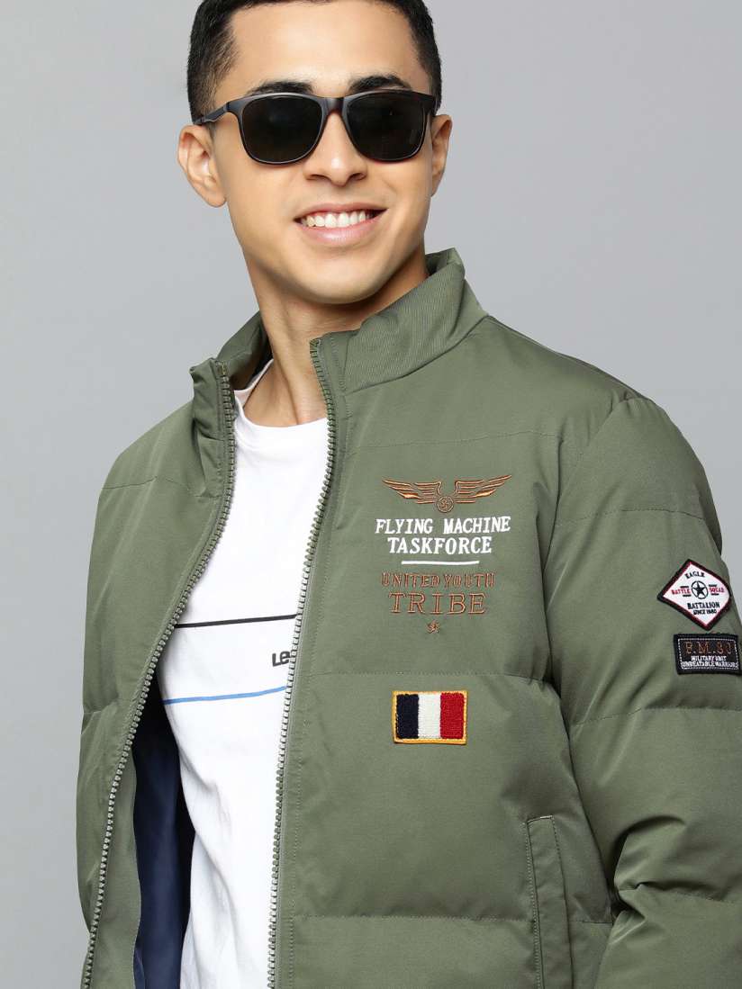 Buy Flying Machine Men Green Typography Padded Jacket Jackets for Men 19246080 Myntra