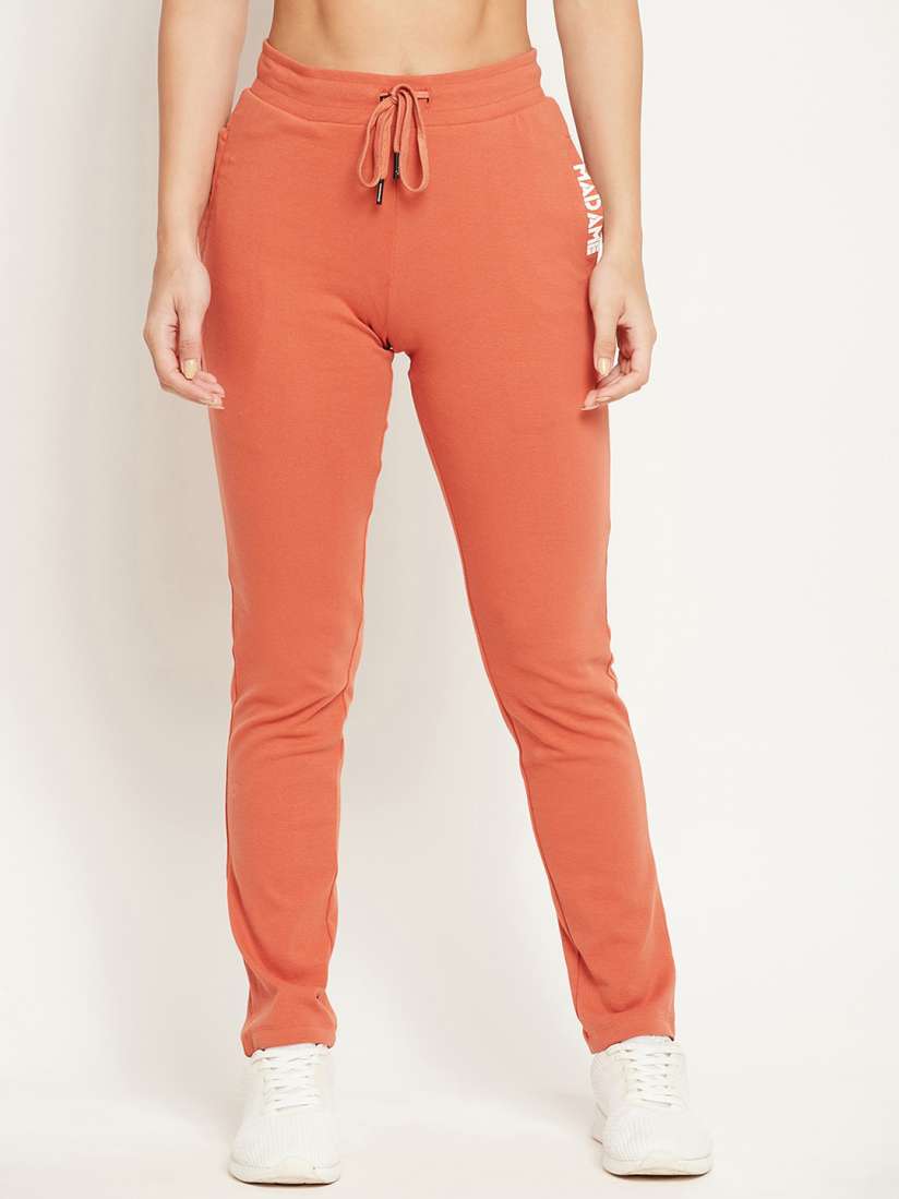 Buy Madame Women Rust Solid Track Pants Track Pants for Women 19247044 Myntra