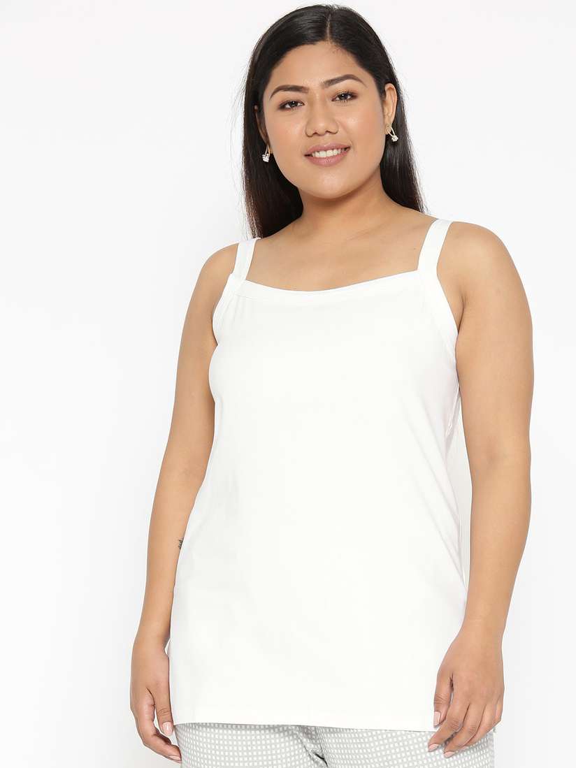 Buy theRebelinme Women Plus Size White Solid Camisoles - Camisoles for Women  19259924 | Myntra