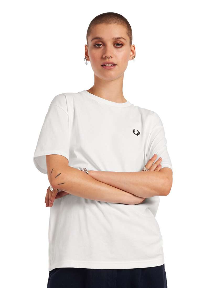 Fred perry white t shirt sale online