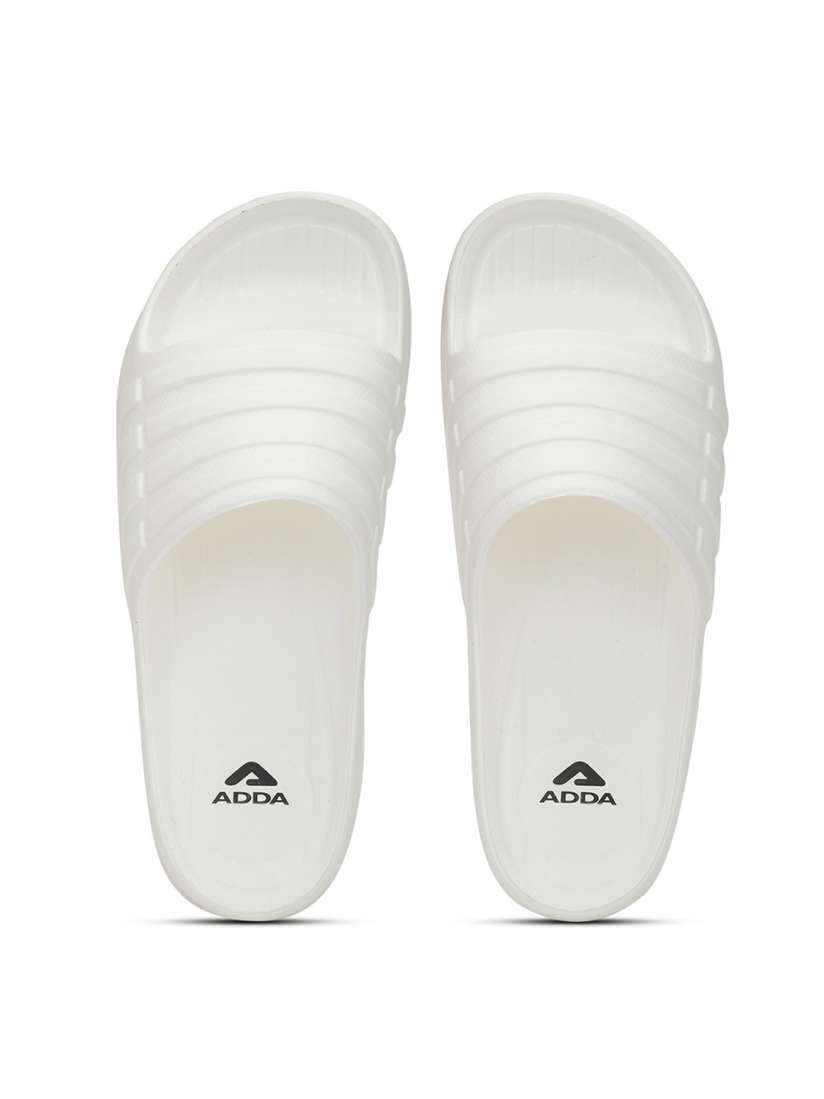 Buy Adda Men White Solid Rubber Sliders Flip Flops for Men 19264230 Myntra
