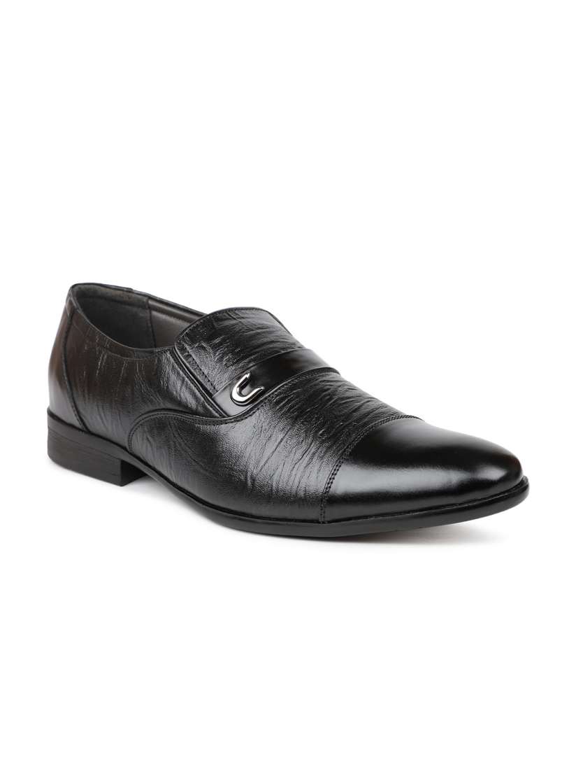 Buy PRIVO by Inc.5 Men Black Solid Leather Formal Loafers Slip Ons Formal Shoes for Men 19264466 Myntra