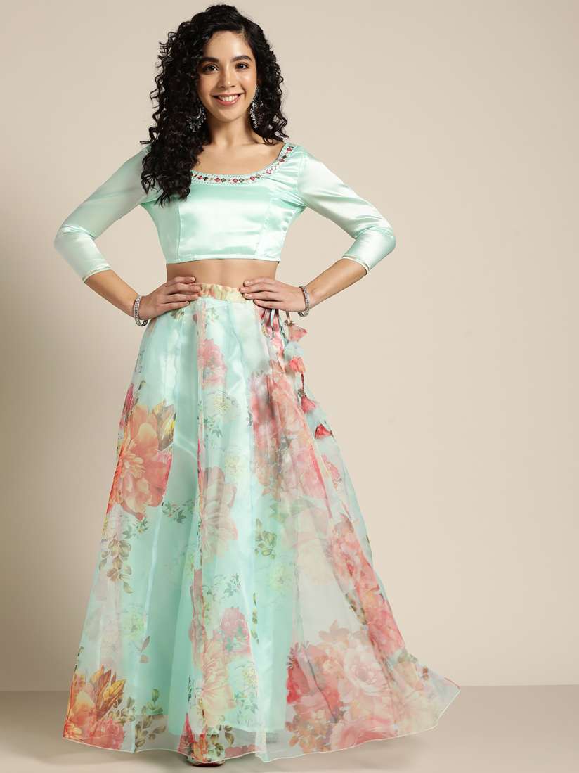 Crop top and lehenga skirt online myntra store