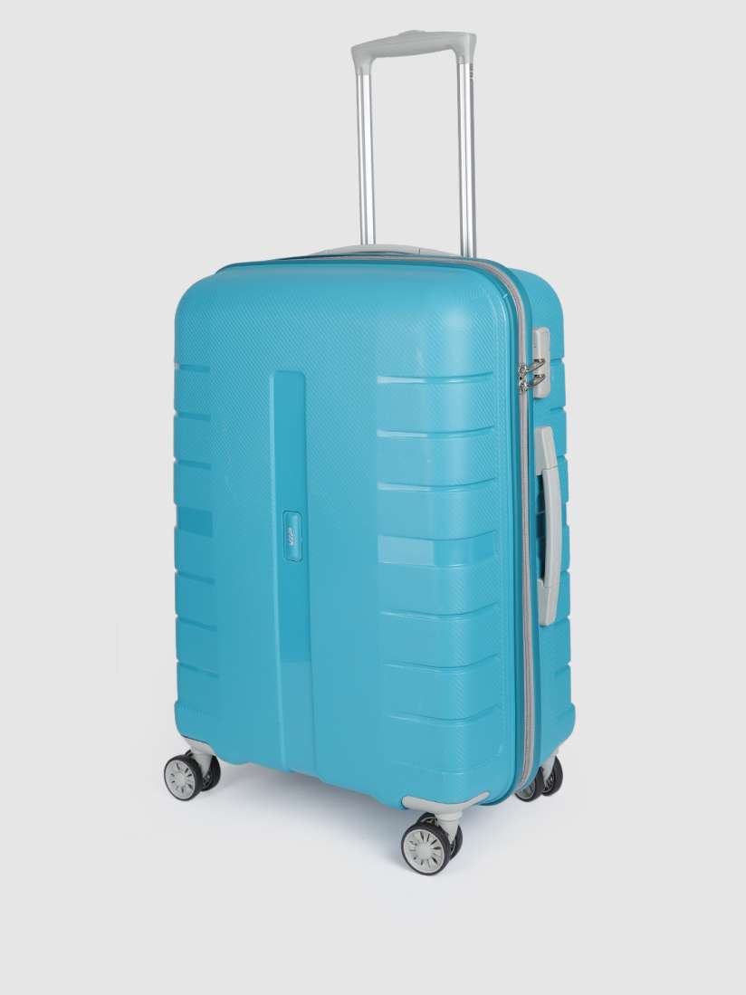 Buy VIP Unisex Teal Blue Textured Hard Sided Medium Voyager Pro Trolley Bag 75Litres Trolley Bag for Unisex 19272372 Myntra