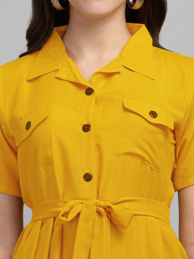 Buy GUFRINA Women Yellow Solid Shirt Dress Dresses for Women 19273892 Myntra