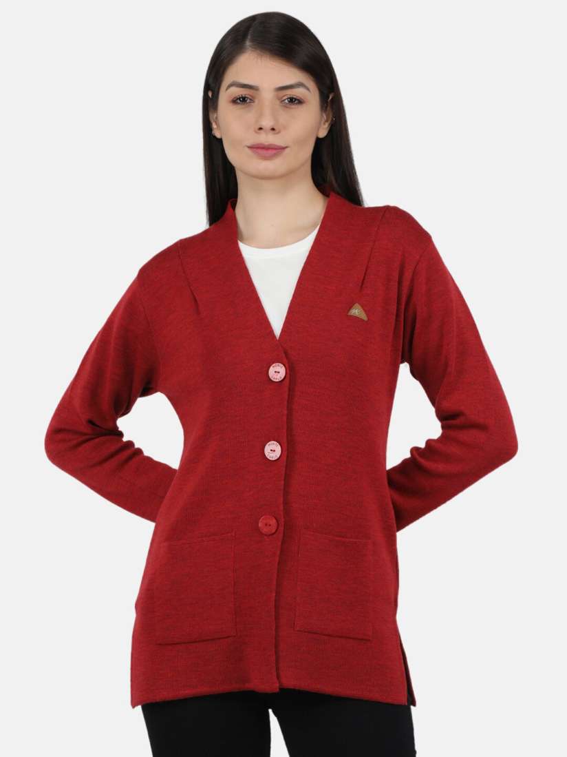 Buy Monte Carlo Women Red Solid Wool Cardigan Sweaters for Women 19286492 Myntra
