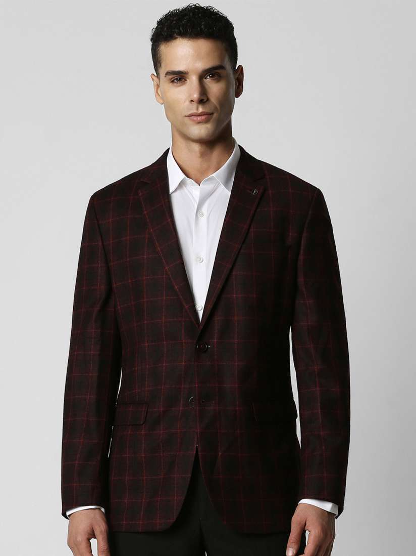 Van heusen navy blue blazer hot sale