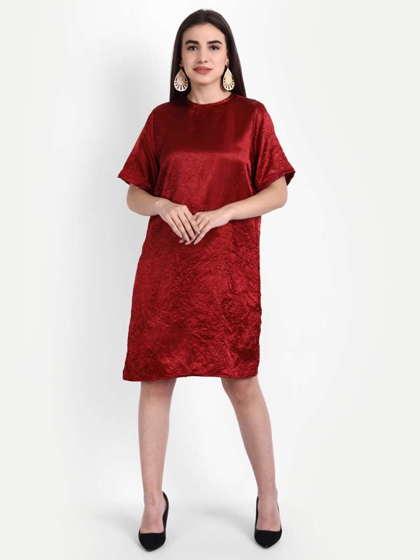 Maroon t shirt dress outfit cheap