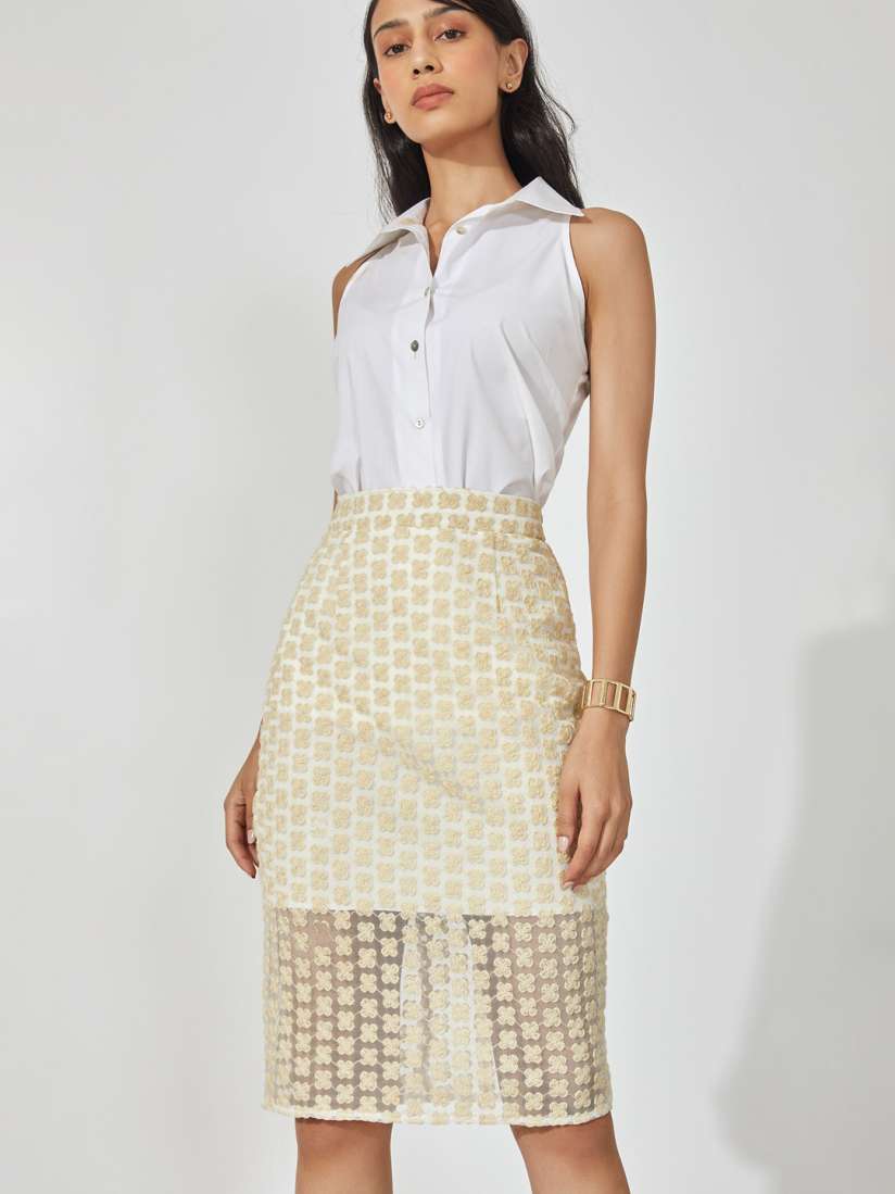 White skirt myntra cheap