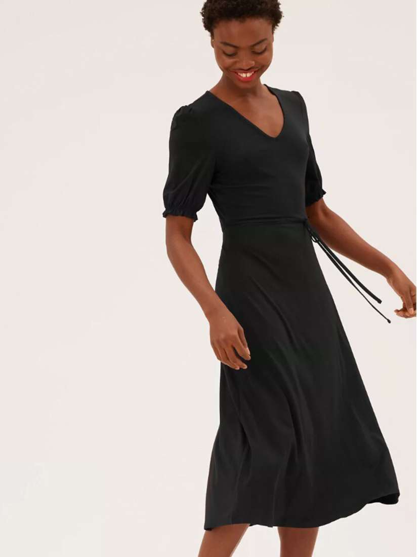 Buy Marks Spencer Women Black Jersey Midi Dress Dresses for Women 19292770 Myntra