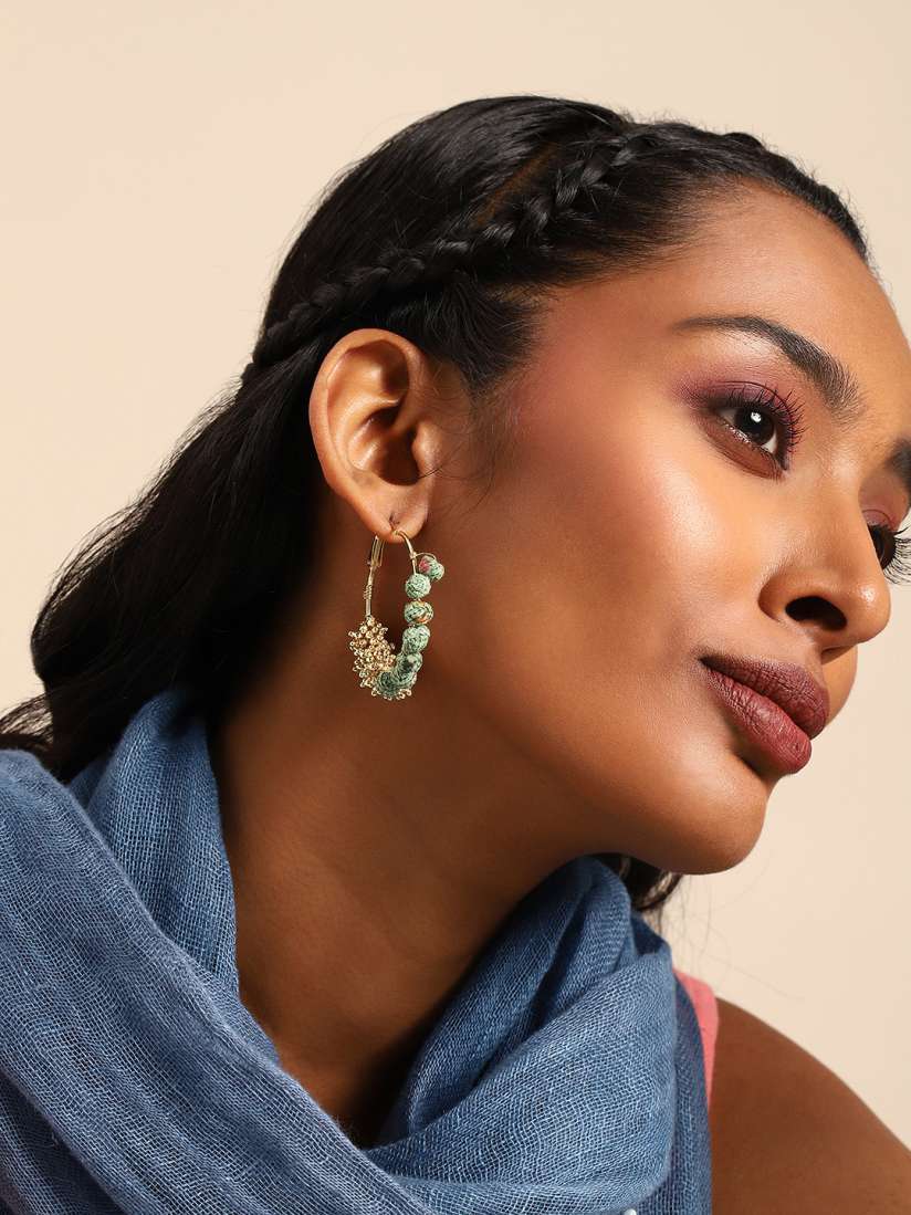 Buy Taavi Artificial Beads Circular Hoop Earrings Earrings for Women 19293006 Myntra