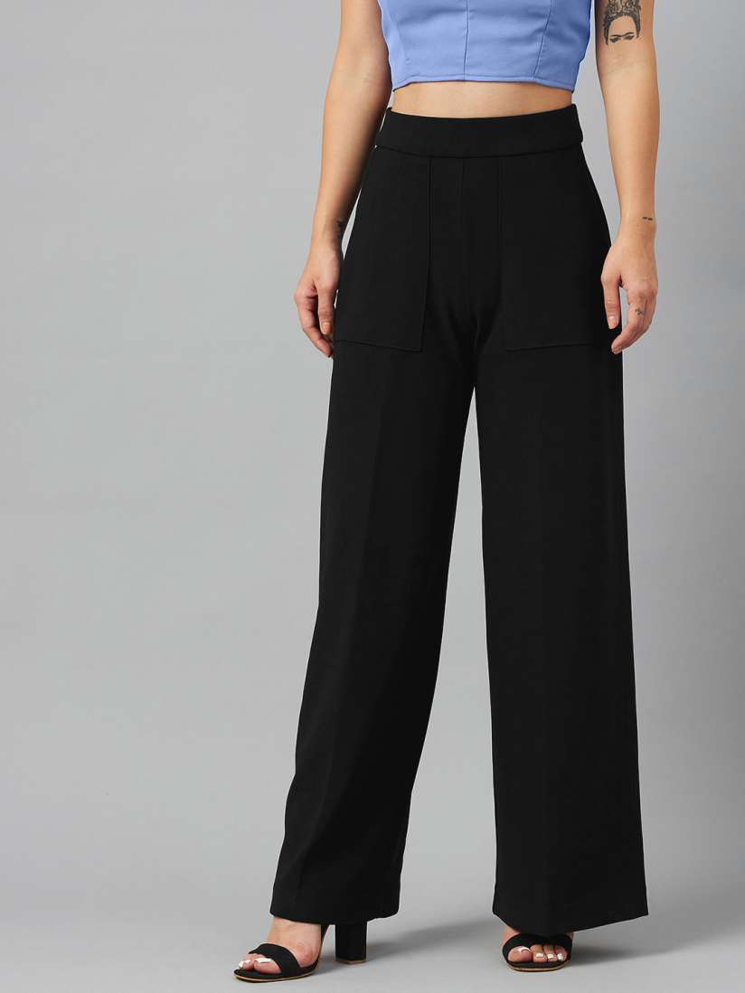 Buy Marks Spencer Women Black High Rise Trousers Trousers for Women 19296620 Myntra