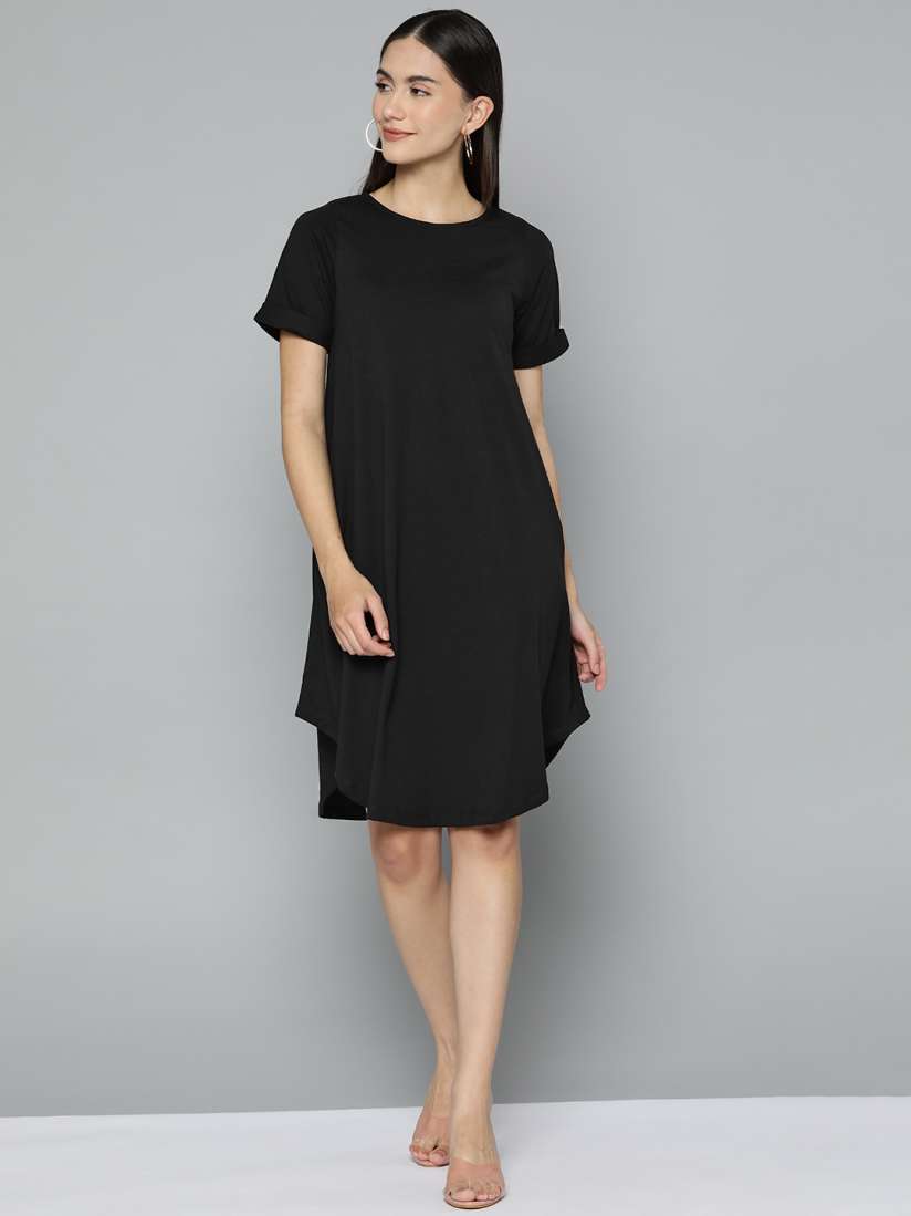 Curved hem t shirt dress cheap