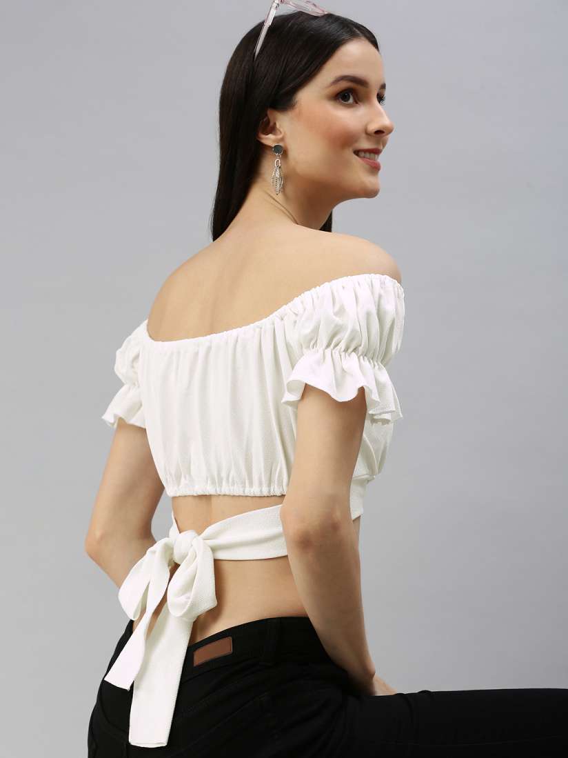 Off shoulder top myntra discount