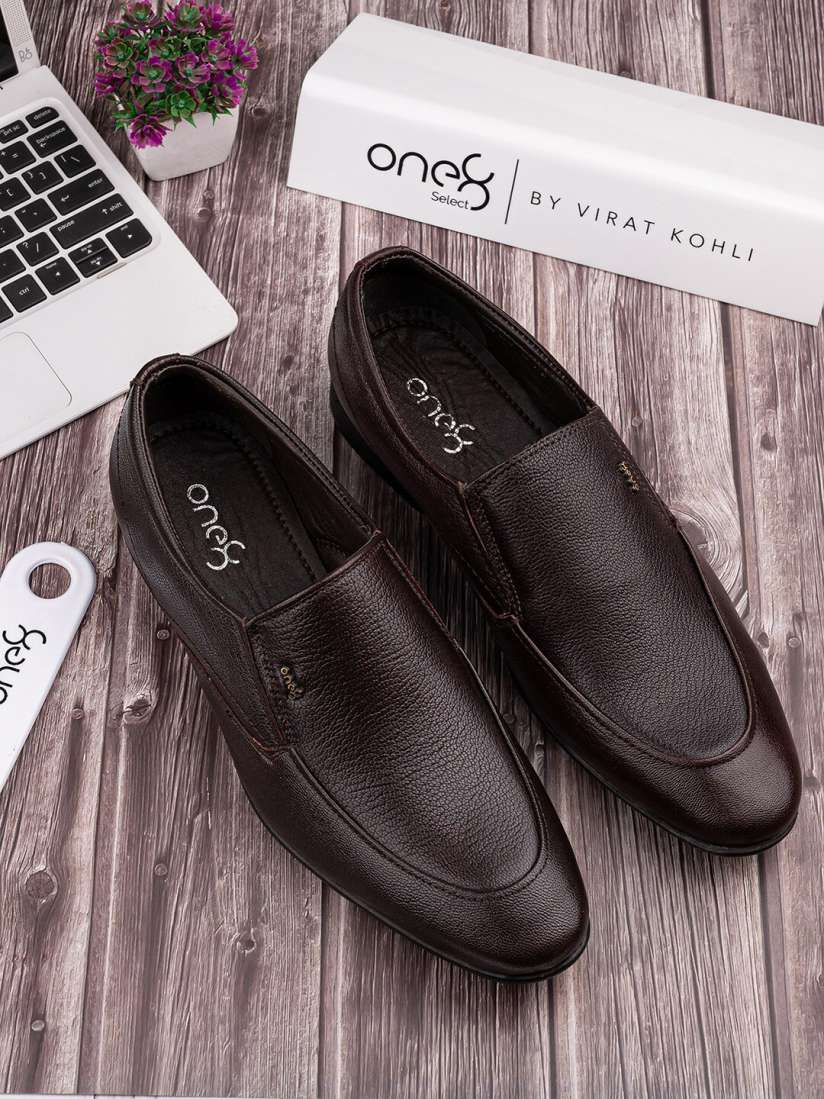 Buy One8 Men Burgundy Textured Leather Formal Loafers Formal Shoes for Men 19302874 Myntra