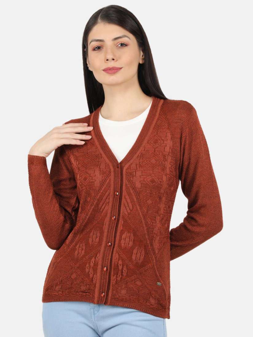 Buy Monte Carlo Women Rust Cardigan Sweaters for Women 19306672 Myntra