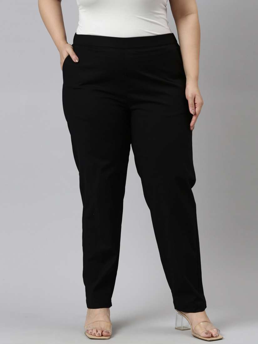 Buy Go Colors Women Black Solid Cotton Smart Fit Treggings Jeggings for Women 19307736 Myntra