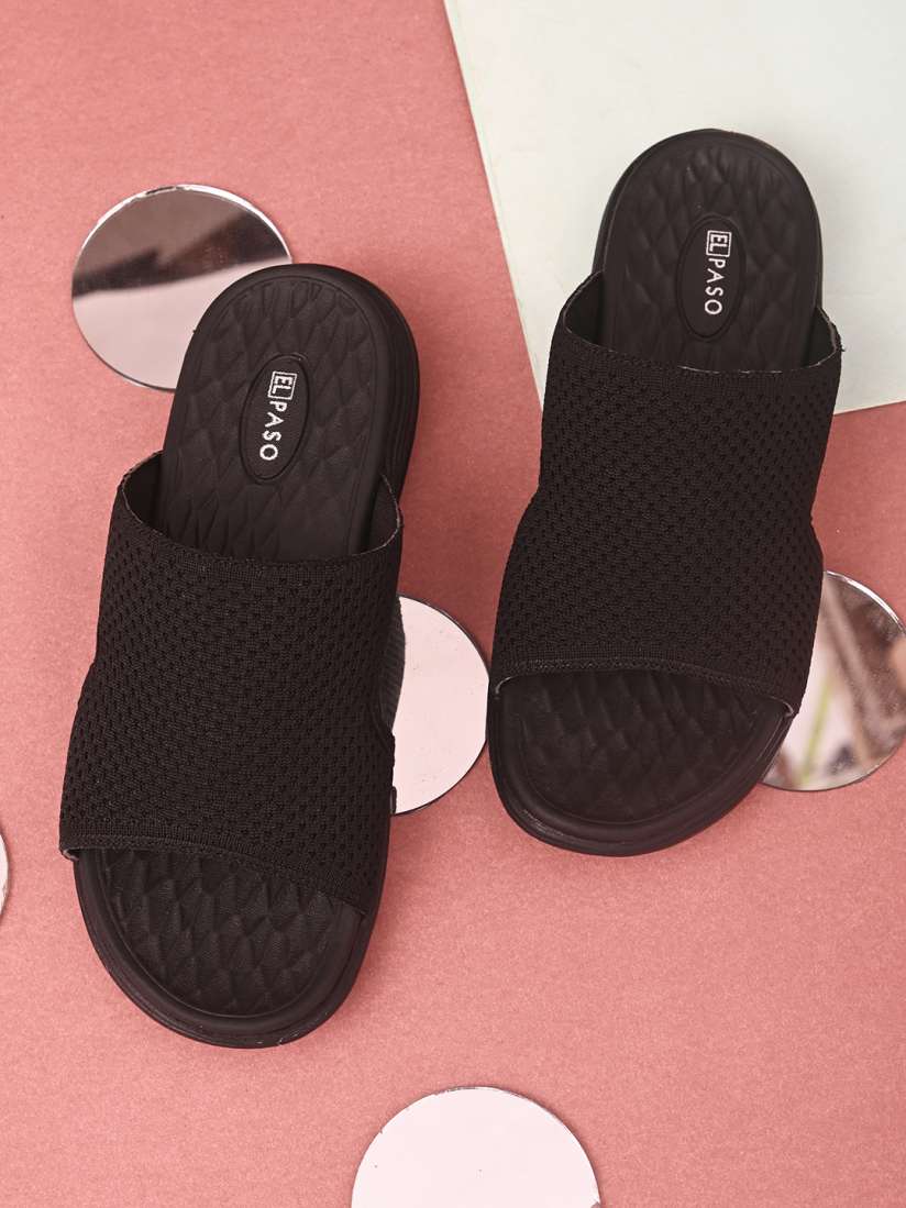 Buy El Paso Women Black Sliders Flip Flops for Women 19308178 Myntra