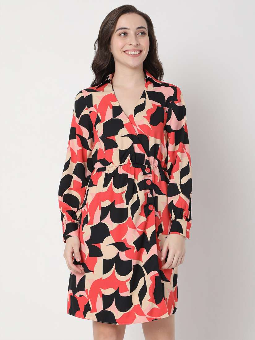 Buy Vero Moda Multicoloured Floral A Line Dress Dresses for Women 19310776 Myntra
