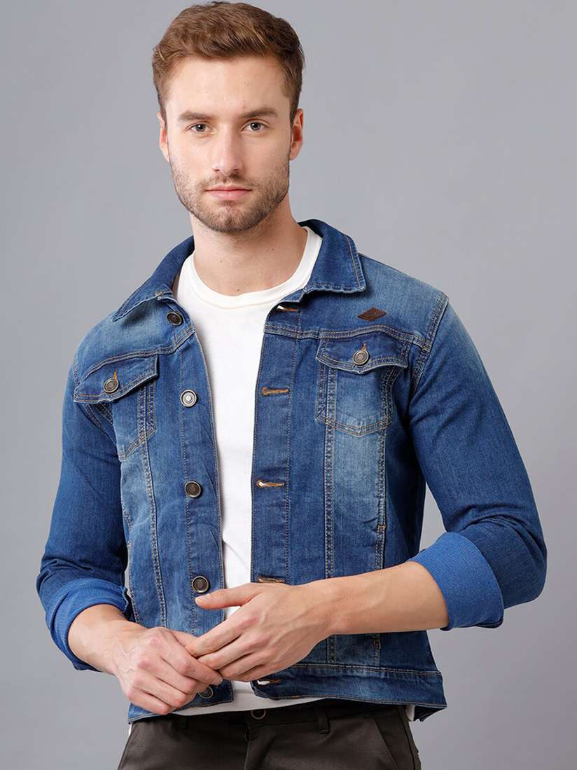 Jean Jacket Business Casual Men Spread-Collar Denim Jacket