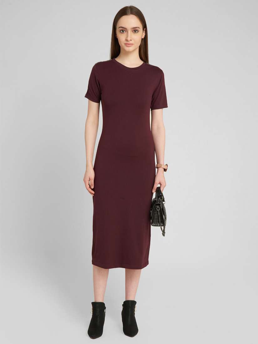 Maroon t shirt dress outlet